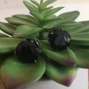 Large Black Rhinestone Stud Earrings